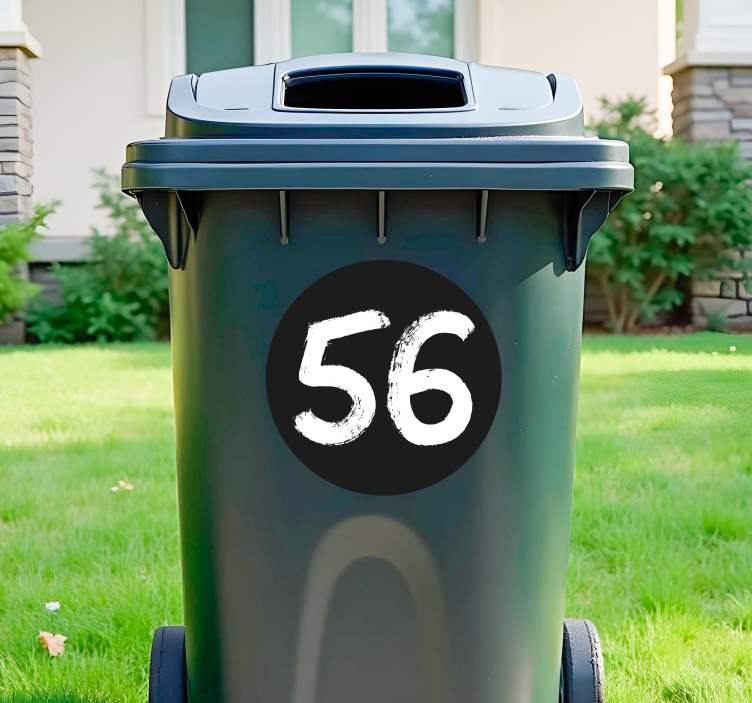černá ručně malovaná čísla kontejneru nálepka - TenStickers