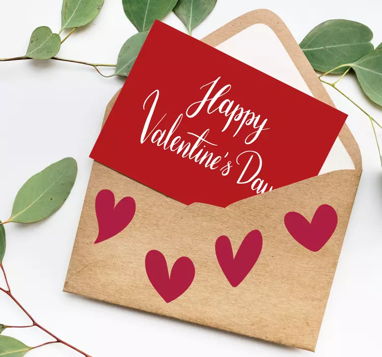 červené valentýnské srdce valentýnská nálepka - TenStickers