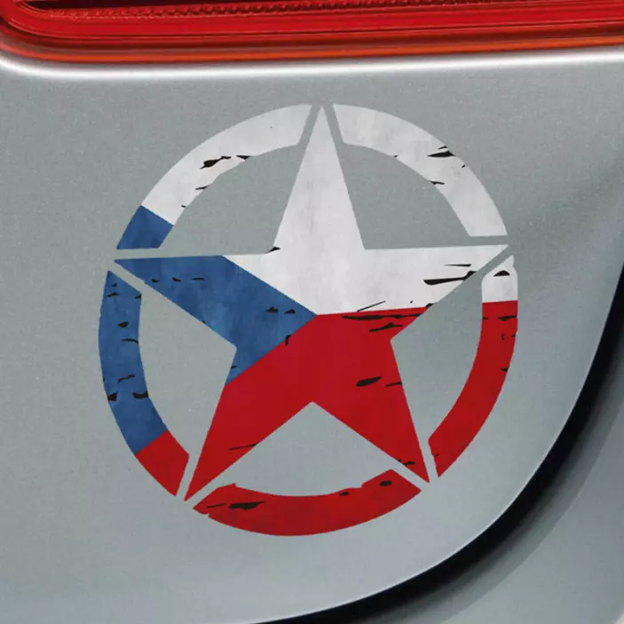 štítek české vojenské hvězdy - TenStickers