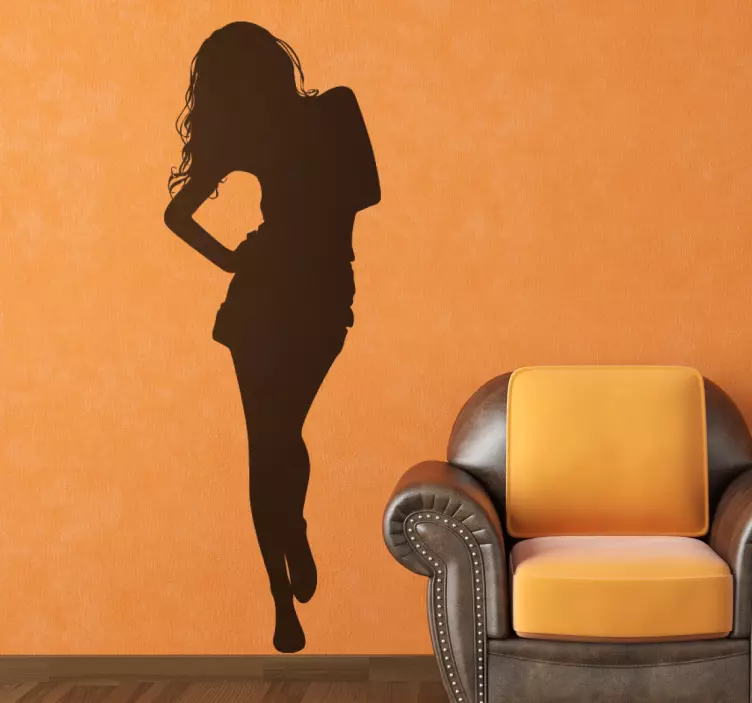 Dáma chůzi silueta obtisk - TenStickers