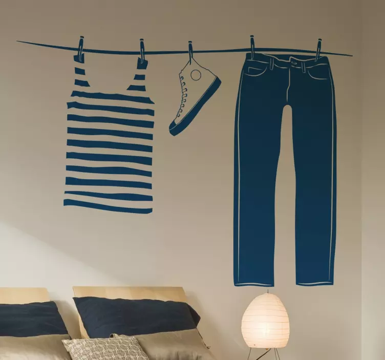 Dekorativní oblečení linie nálepka - TenStickers
