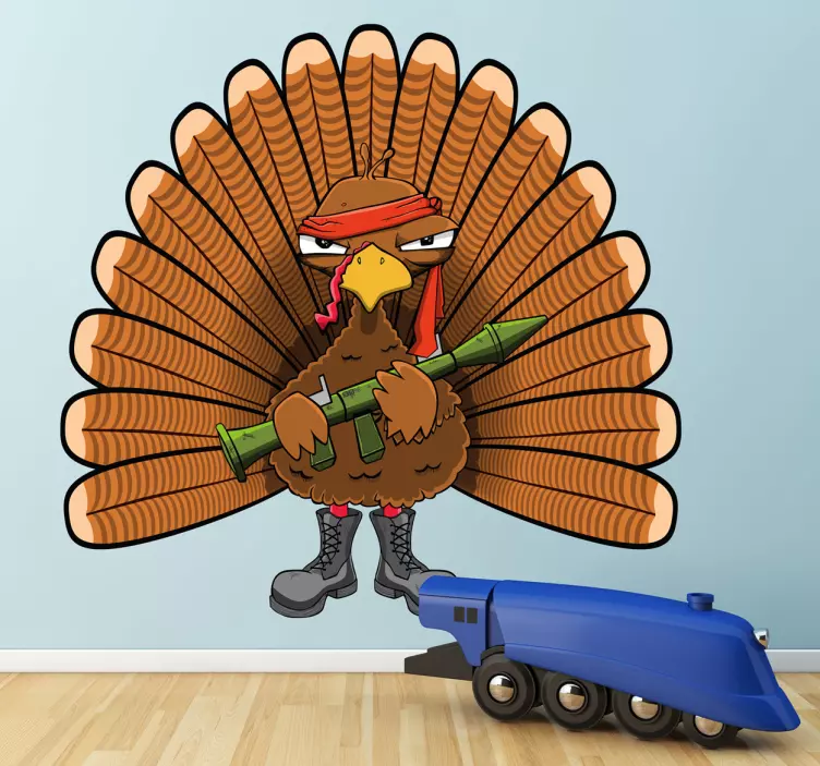 Děti ozbrojené hnědé paví obtisk - TenStickers