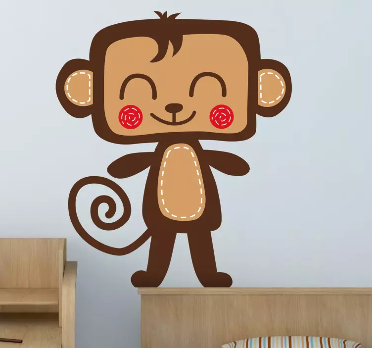 Děti s úsměvem monkey wall sticker - TenStickers
