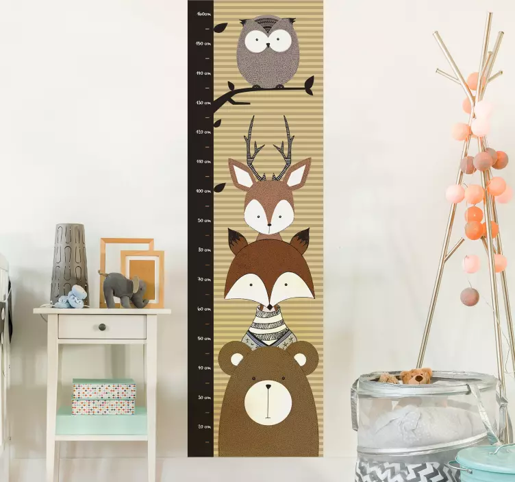 Nálepka pro děti výškoměry pro zvířata - TenStickers