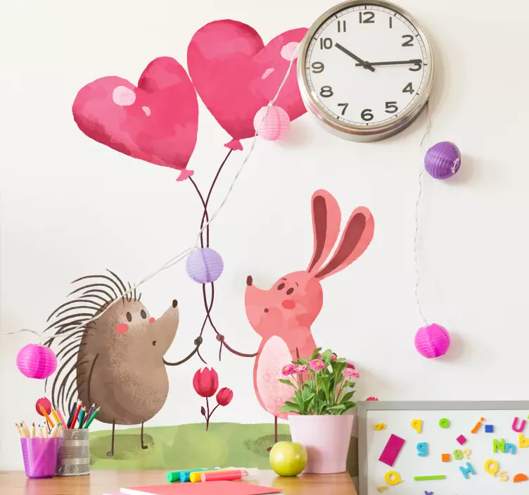 Nálepka ilustrace dikobraz a králík - TenStickers