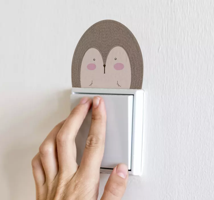 Dikobraz nakreslený s názvem světelný vypínač nálepka - TenStickers