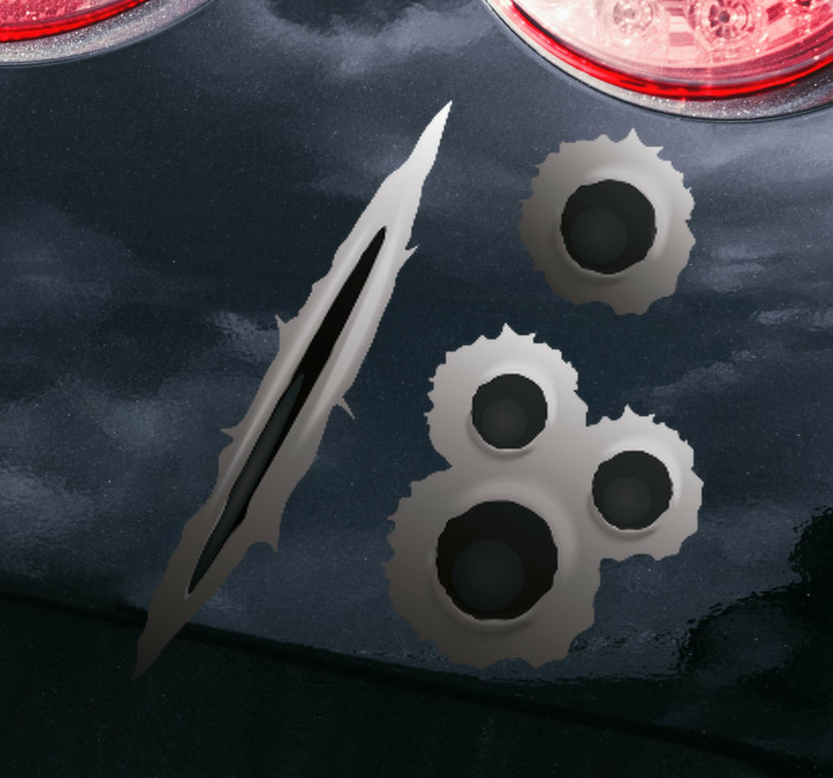 Díry po kulkách a samolepka na poškrábání auta - TenStickers