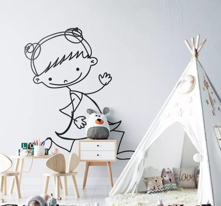 Dívka chůzi nálepka - TenStickers