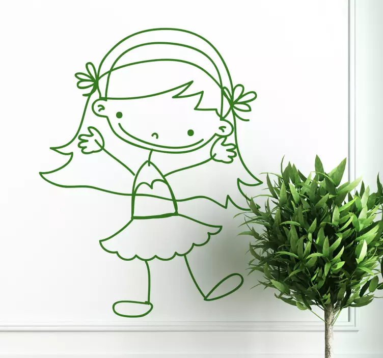 Dívka mává nálepka - TenStickers