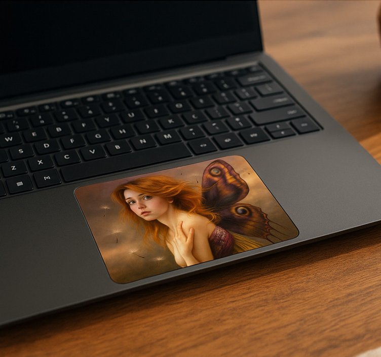 Dívka s plovoucími pampeliškami Nálepka na touchpad - TenStickers