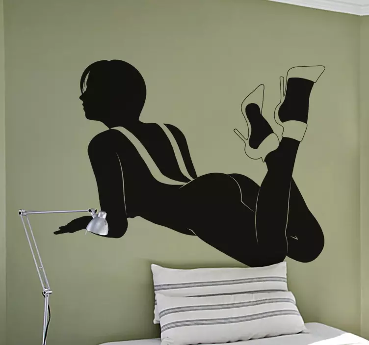 Dívka v podvazky silueta nálepka - TenStickers