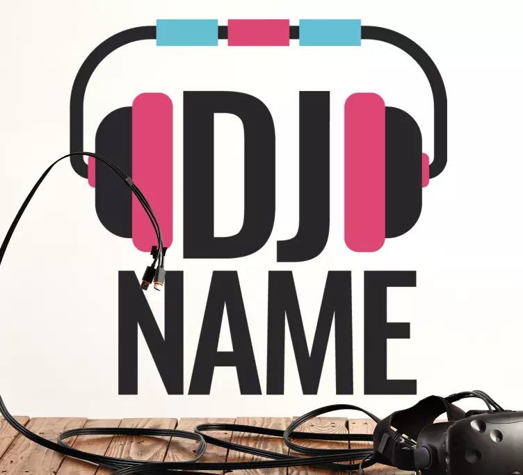 Dj music logo nálepky na zeď pro dívky - TenStickers