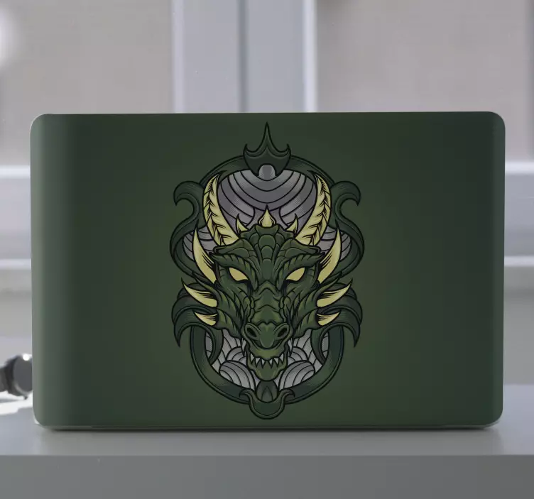 Dračí hlava ilustrace laptop skiny - TenStickers