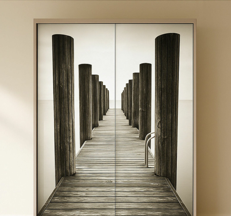 Dřevěná terasa Nábytek nálepka - TenStickers