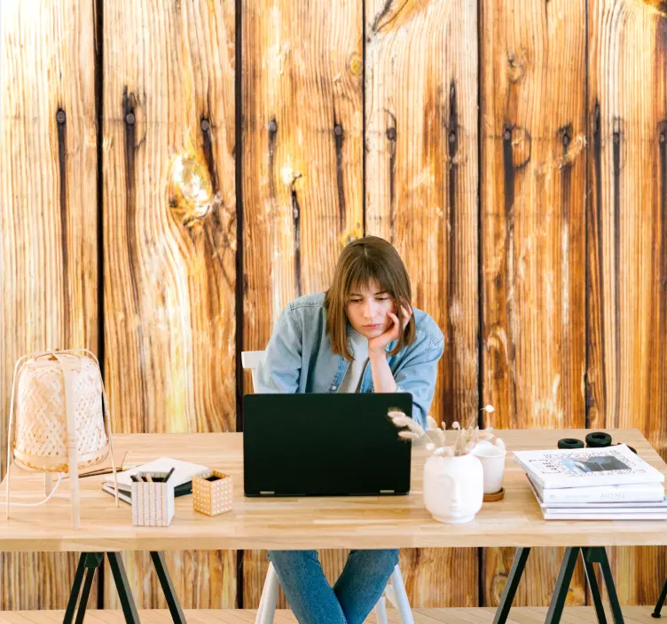 Dřevěné panely pozadí Zvířecí nálepka - TenStickers