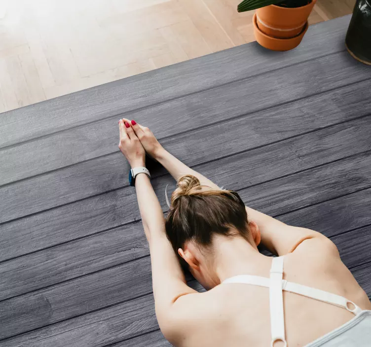 Dřevěná šedá podlahová samolepka podlahová samolepka - TenStickers