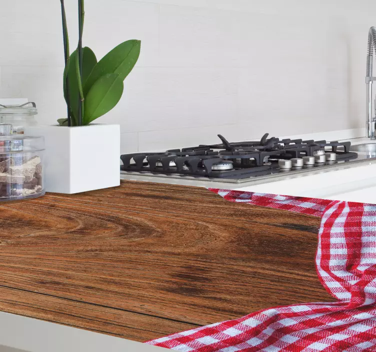 Nálepka nábytek dřevěný ubrus vzor - TenStickers