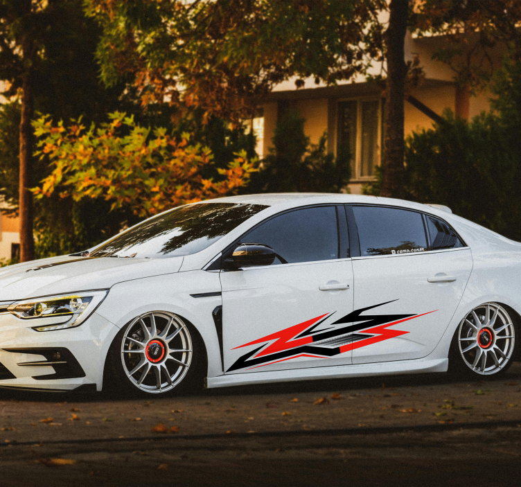 Dvoubarevný boční závodní styl Auto nálepka - TenStickers