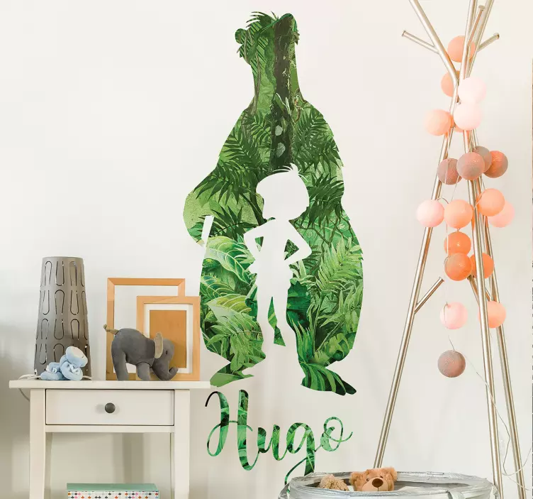 Nálepka džungle a medvěd pohádky - TenStickers