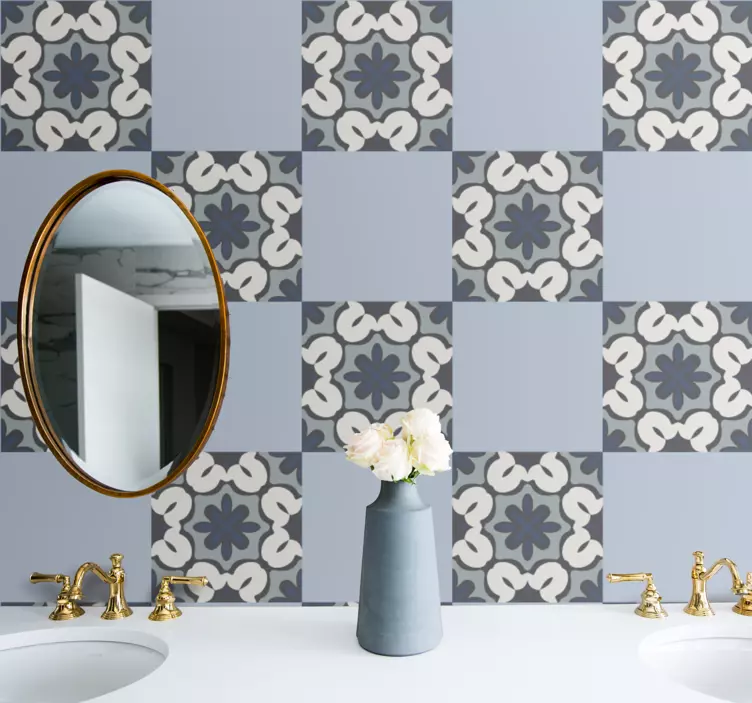 Elegantní geometrický vzor samolepka na dlaždice - TenStickers