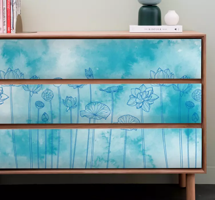 Elegantní květinová inspirace Nábytek nálepka - TenStickers