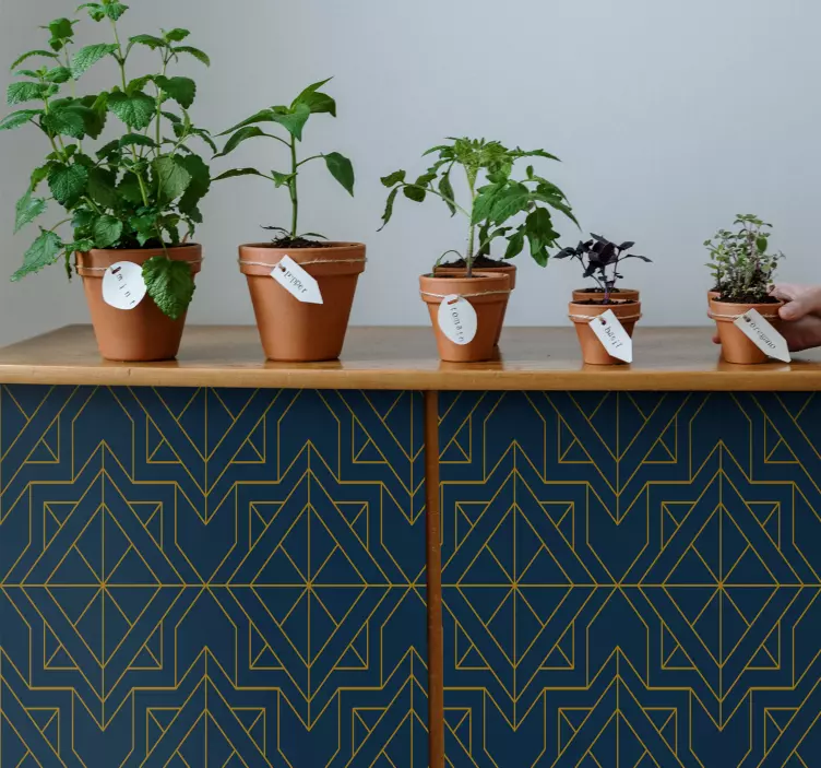 Nálepka na nábytek v elegantním tmavomodrém vzoru - TenStickers