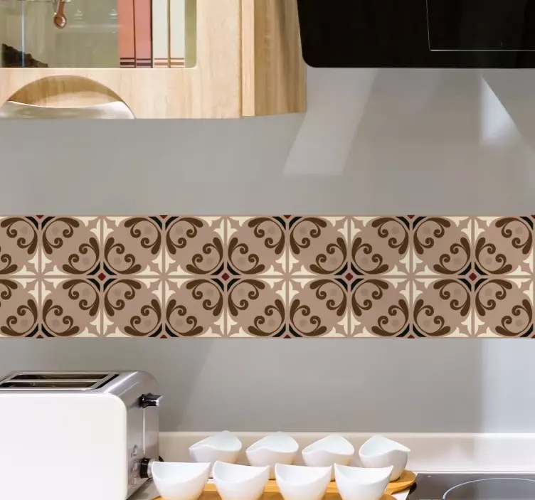 Elegantní béžový vzor samolepka na dlaždice - TenStickers