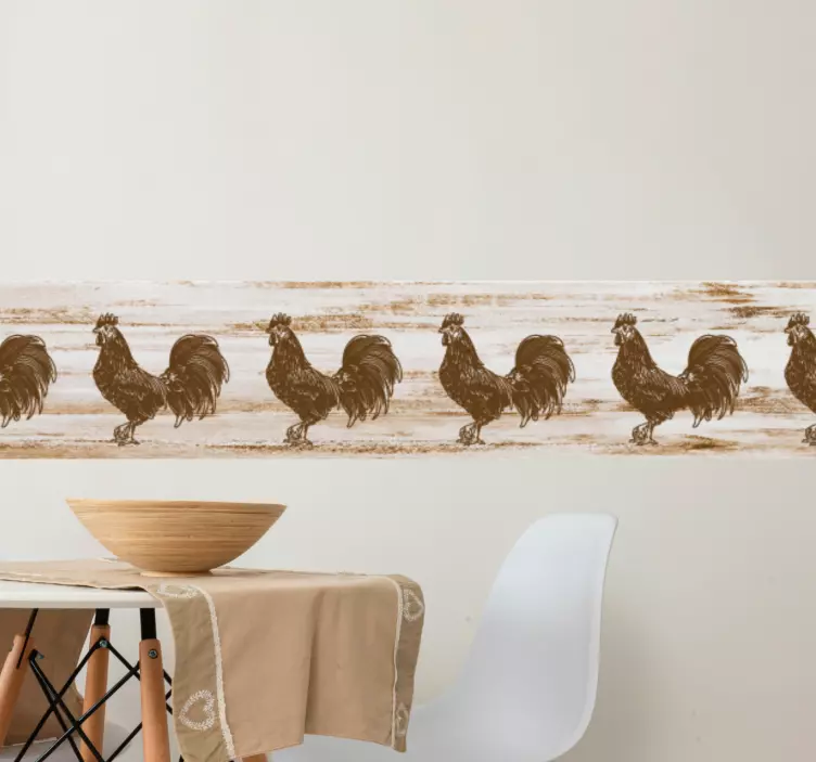 Elegantní vzor kohouta hranice samolepka - TenStickers