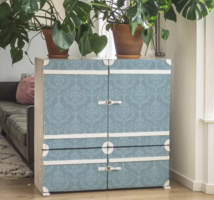 Modré elegantní barokní Nábytek nálepka - TenStickers