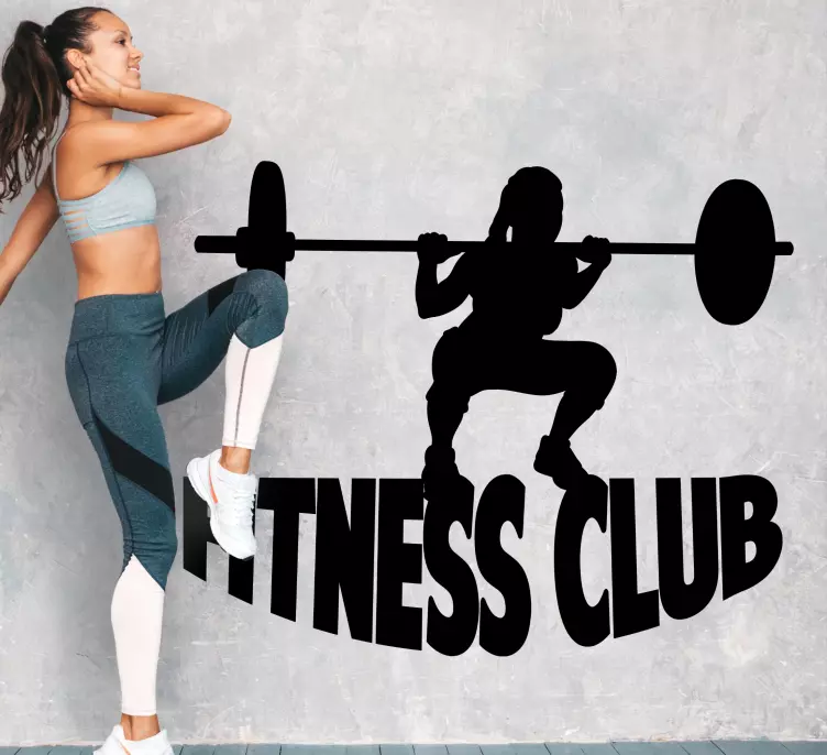 Fitness klub žena s nálepkou dvě činky - TenStickers