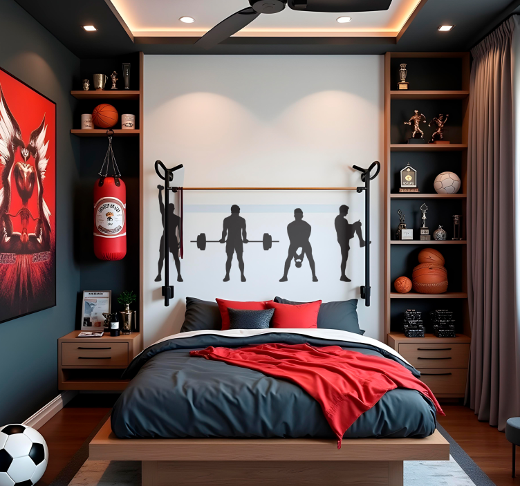 Fitness silných mužů samolepka sportu - TenStickers