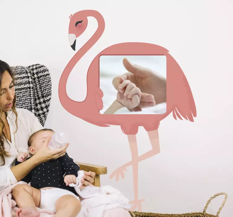 Flamingo fotografická přizpůsobitelná samolepka - TenStickers