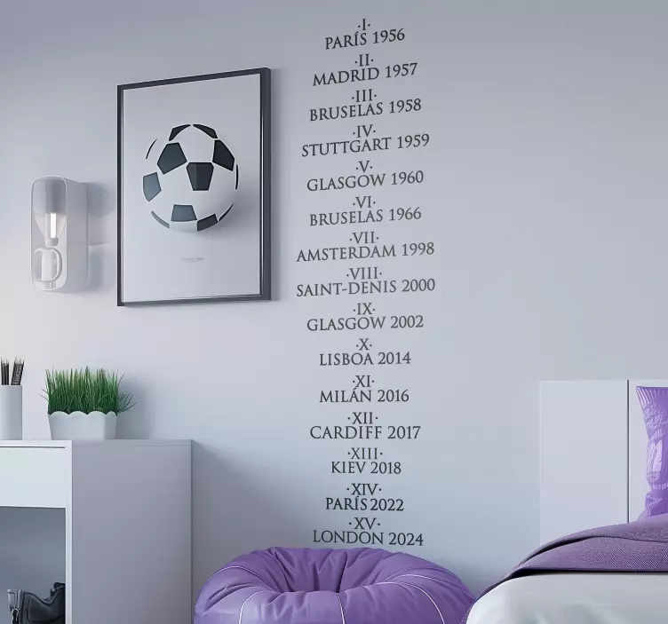 Nálepka šampionů madrid fotbalová zeď - TenStickers