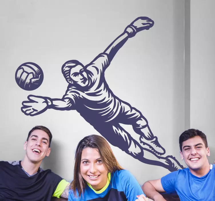 Fotbalový brankář zastavuje míč sportovní obtisk - TenStickers