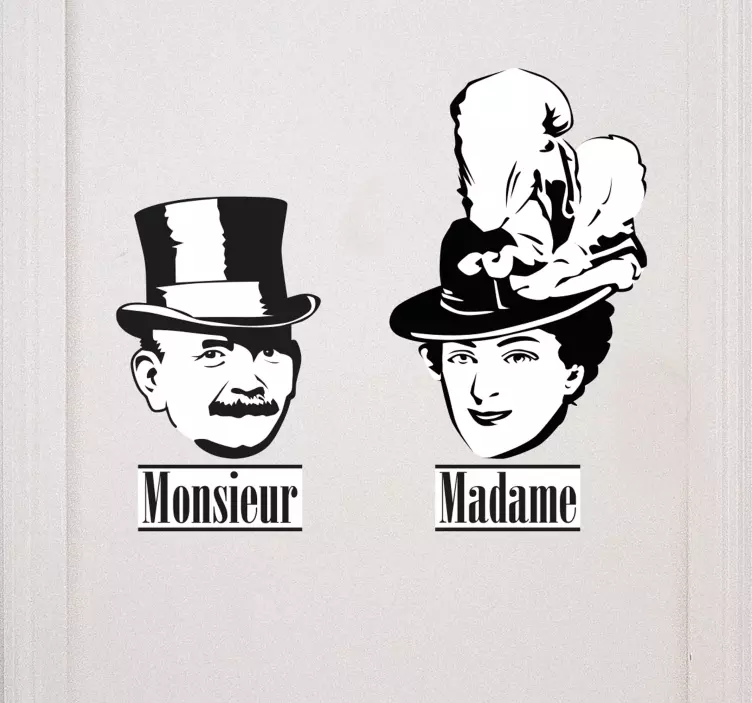 Francouzský monsieur a madame wall sticker - TenStickers
