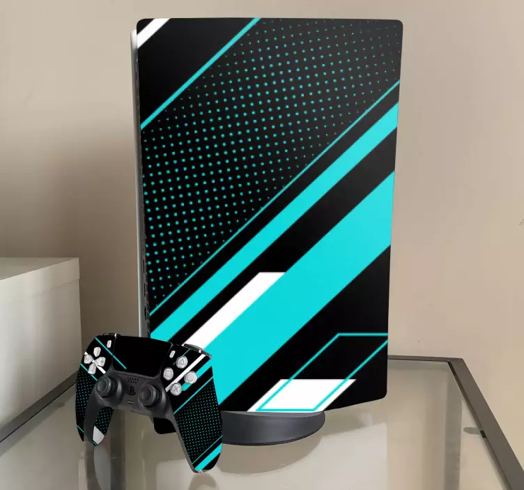 Geometrická čára s samolepkami polotónů ps5 - TenStickers