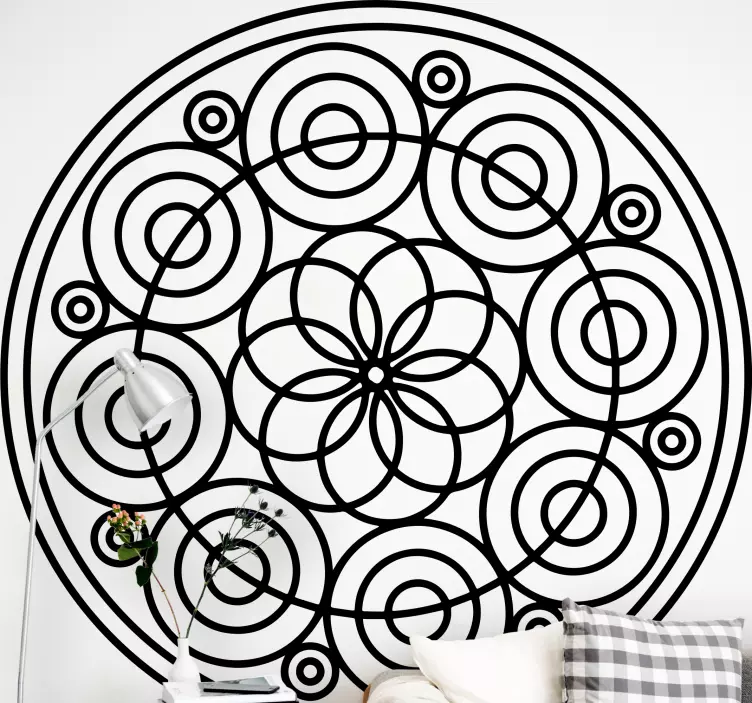 Geometrické kruhy mandala design abstraktní obtisk - TenStickers