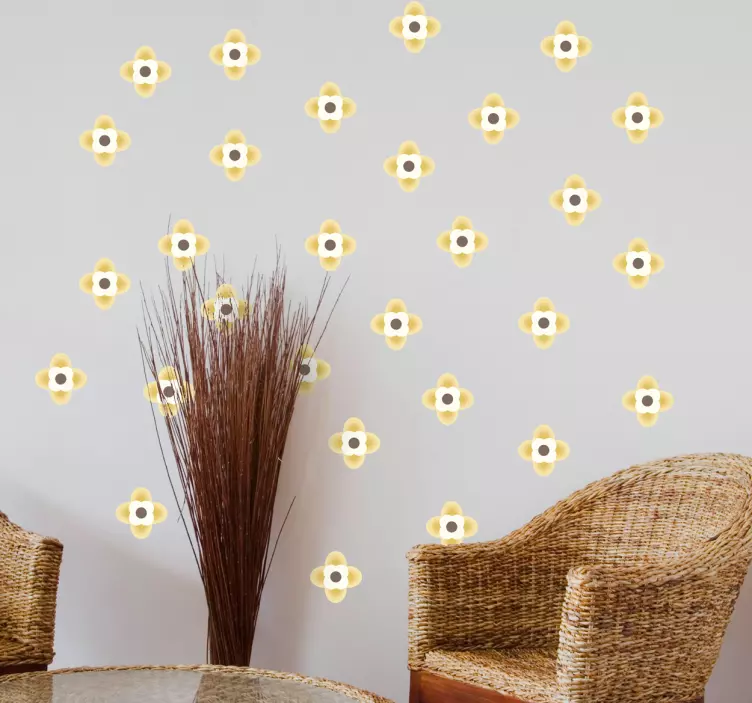 Geometrické malé květiny květinové nálepky na zeď - TenStickers