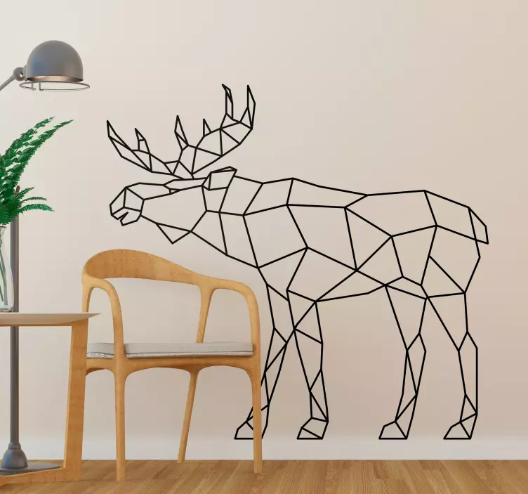 Geometrické moose zvířecí zeď nálepka - TenStickers
