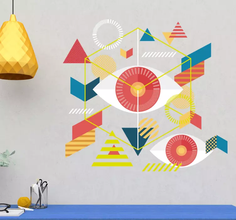 Geometrické oči nástěnné umění nálepka - TenStickers