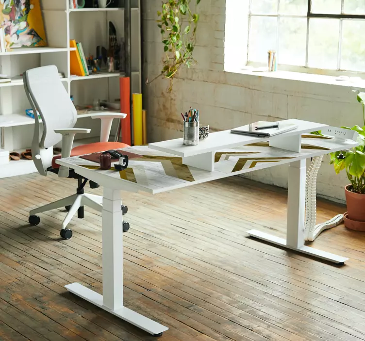 Geometrický chevron pro stůl samolepka do kanceláře - TenStickers