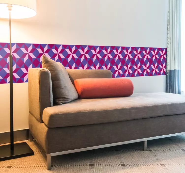 Nálepka geometrické hydraulické zdi ohraničení - TenStickers