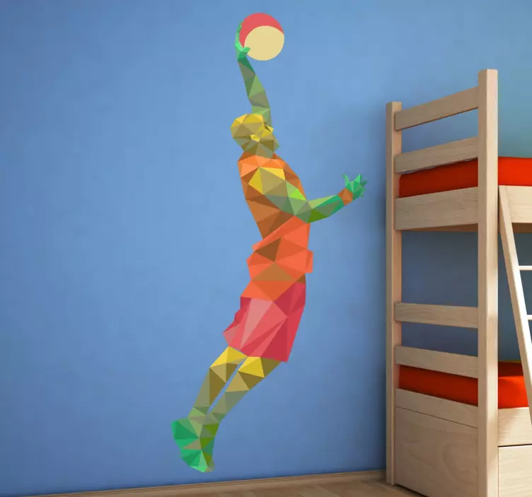 Geometrický štítek basketbalového hráče - TenStickers