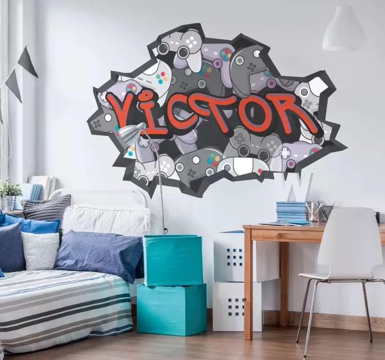 Graffiti konzole příkazy městské nálepky na zeď - TenStickers