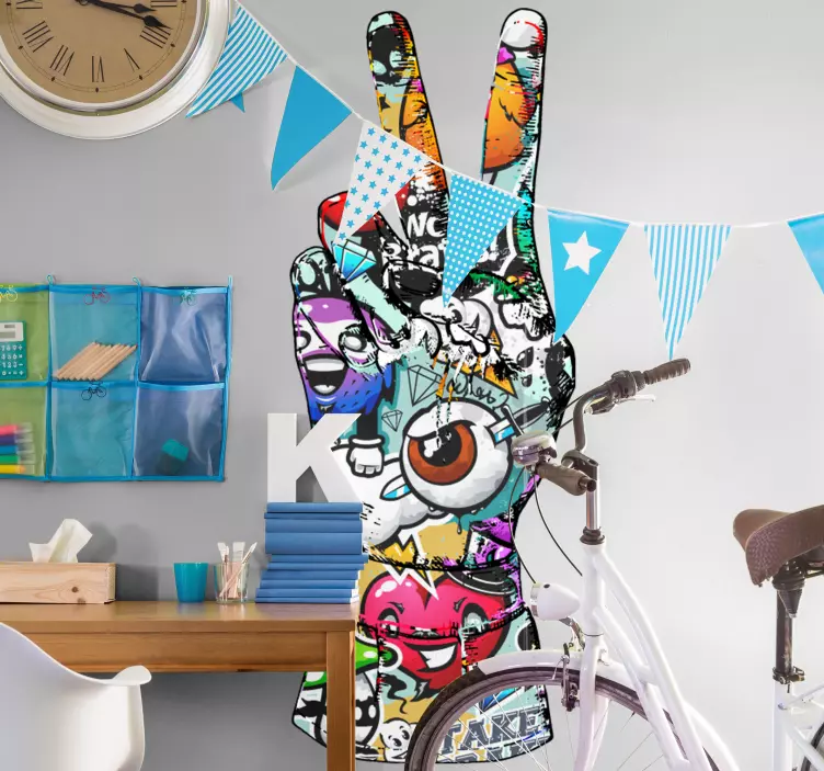 Graffiti ruční barevná městská nálepka - TenStickers