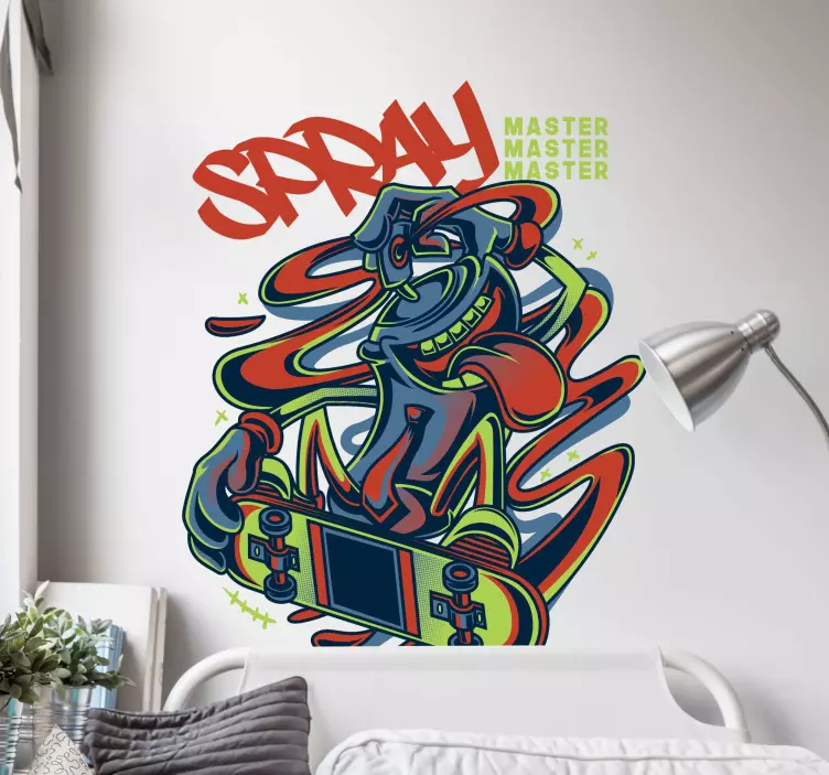 Graffiti ve spreji v sadě nálepek na skateboard - TenStickers