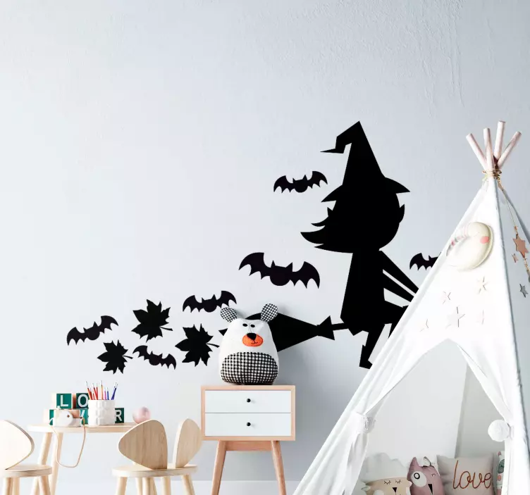 Halloween čarodějnice silueta halloween nálepka - TenStickers