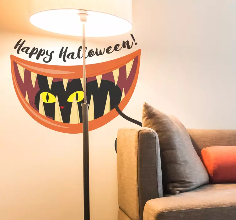 Halloween černá kočka nálepka - TenStickers