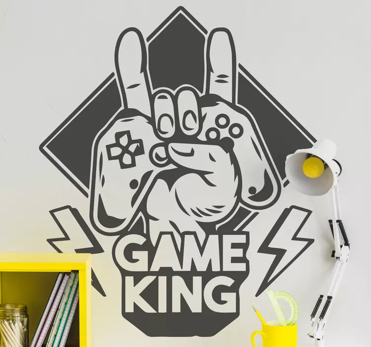Hand game king s moderním obtiskem ps decal - TenStickers