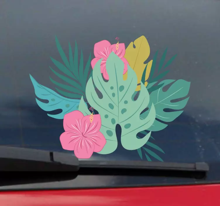 Havajská květinová samolepka na auto - TenStickers